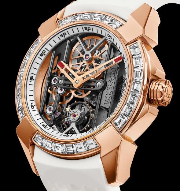 Jacob & Co. EPIC X ROSE GOLD BAGUETTE (WHITE NEORALITHE INNER RING) Watch Replica EX100.43.LD.OW.A Jacob and Co Watch Price Jacob & Co. EPIC X ROSE GOLD BAGUETTE (WHITE NEORALITHE INNER RING) Watch Replica EX100.43.LD.OW.A Jacob and Co Watch Price